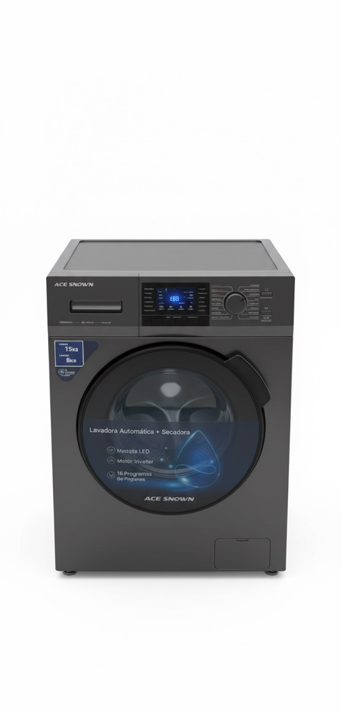 [SKU-000018] 2EN1 LAVADORA SECADORA 15KG (33LIB) ACE SNOW  R8071-2