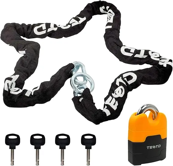 [139-568] Candado de cadena antirrobo resistente para bicicleta, 5.3 pies de largo
